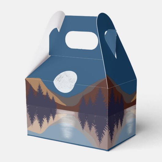 Rustige Abstracte bosmonreflectie Bedankdoosjes (Voorkant Zijde)