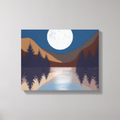 Rustige Abstracte bosmonreflectie Canvas Afdruk (Voorkant)