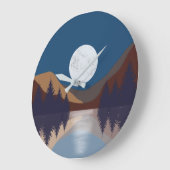 Rustige Abstracte bosmonreflectie Grote Klok (Hoek)