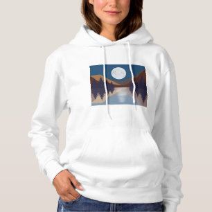 Rustige Abstracte bosmonreflectie Hoodie