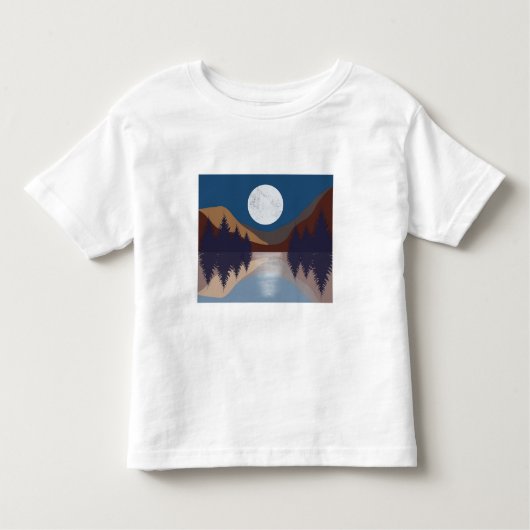 Rustige Abstracte bosmonreflectie Kinder Shirts (Voorkant)