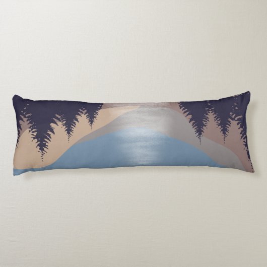 Rustige Abstracte bosmonreflectie Lichaamskussen (Achterkant)