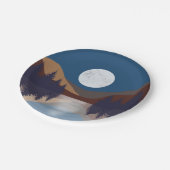 Rustige Abstracte bosmonreflectie Papieren Bordje (Gekanteld)
