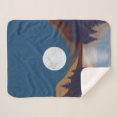 Rustige Abstracte bosmonreflectie Sherpa Deken (Voorkant (horizontaal))