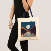 Rustige Abstracte bosmonreflectie Tote Bag (Voorkant (product))