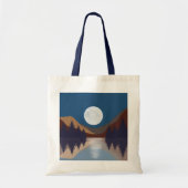 Rustige Abstracte bosmonreflectie Tote Bag (Voorkant)