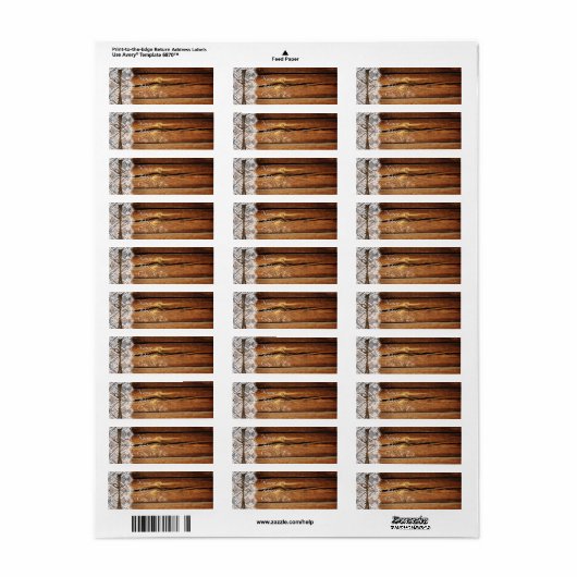 Rustige Adresetiketten met houtafels Etiket (Full Sheet)