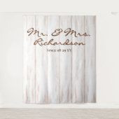 Rustige Aged White Barn Wood Planks Weddenschap Wandkleed (Voorkant)