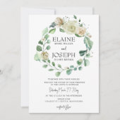 Rustige Airy Botanical Neutral Floral Wedding Kaart (Voorkant)