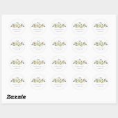 Rustige Airy Botanical Neutral Floral Wedding Ronde Sticker (Vel)