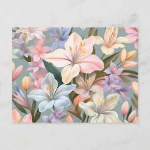 Rustige Alstroemeria bloemen in pasteltinten Briefkaart