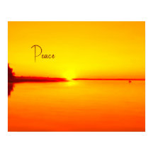 Rustige Amber Sunset boven Water Poster