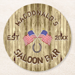 Rustige Amerikaanse bar Ronde Kartonnen Onderzetter