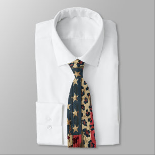 Rustige Amerikaanse vlag luipaardprint (1) Stropdas