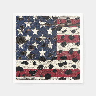 Rustige Amerikaanse vlag luipaardprint (2) Servet