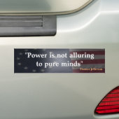 Rustige Amerikaanse vlag met Thomas Jefferson cite Bumpersticker (Op auto)
