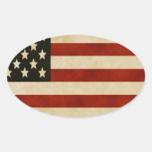 Rustige Amerikaanse vlag Ovale Sticker (Voorkant)