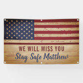 Rustige Amerikaanse vlaggen gaan weg Spandoek (Horizontaal)