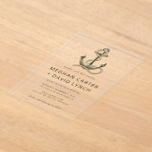 Rustige  Anchor Nautical Wedding Acryl Uitnodigingen (Laagn)