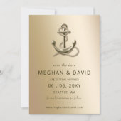 Rustige  anker Nautical Save the Date Aankondiging (Voorkant)
