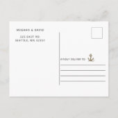 Rustige  anker Nautical Save the Date Aankondigingskaart (Achterkant)