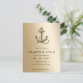 Rustige  anker Nautical Save the Date Aankondigingskaart (Staand voorkant)