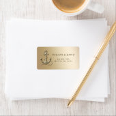 Rustige  Antiek Anchor Nautical Wedding Etiket (Insitu)