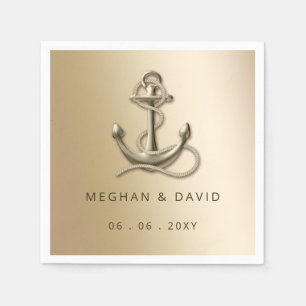 Rustige  Antiek Anchor Nautical Wedding Servet