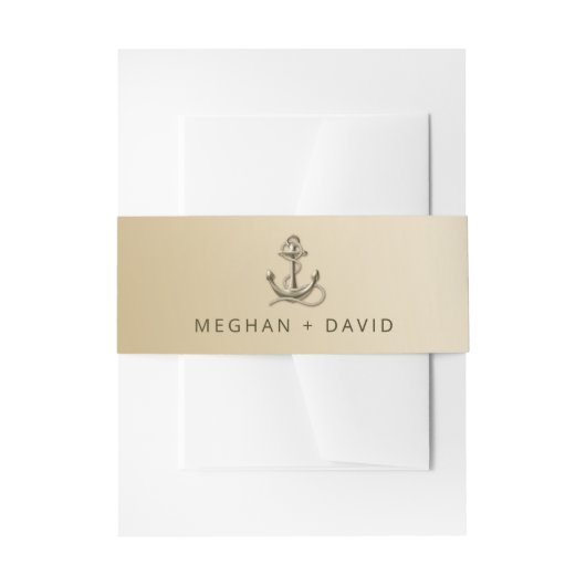 Rustige Antiek Anchor Nautical Wedding Uitnodigingen Wikkel (Voorkant Voorbeeld)