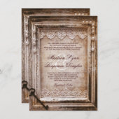 Rustige  Antiek bruine Lijst huwelijksuitnodiginge Kaart (Voorkant / Achterkant)