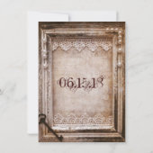 Rustige  Antiek bruine Lijst huwelijksuitnodiginge Kaart (Achterkant)