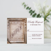 Rustige Antiek bruine Lijst RSVP (Staand voorkant)