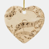 Rustige Antiek muzieknotities Keramisch Ornament (Achterkant)