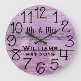 Rustige, Antiek, Paarse hout - Aangepast Grote Klok