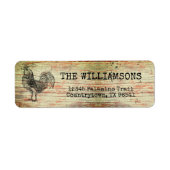 Rustige Antiek Rooster Rooster Rooster Lab Etiket (Voorkant)