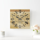 Rustige Antiek Wereldkaart - Aangepast Vierkante Klok (Huis)