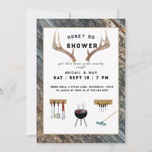 Rustige Antlers Honey Do Couples Wedding Shower Kaart