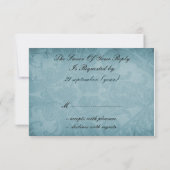 Rustige  Aqua Blue Wedding RSVP Kaartje (Achterkant)