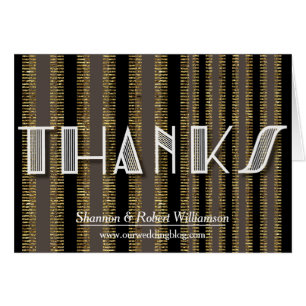 Rustige Art Deco Black Gold Hartelijk dank