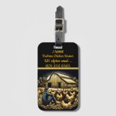 Rustige avond met Brahma kippen op het Boerderij Bagagelabel (Voorkant (verticaal))