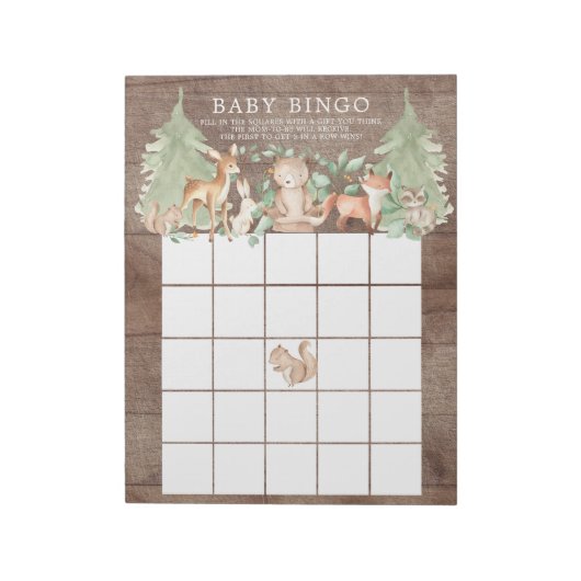 Rustige Baby shower Bingo Game Notitieblok (Gedraaid)