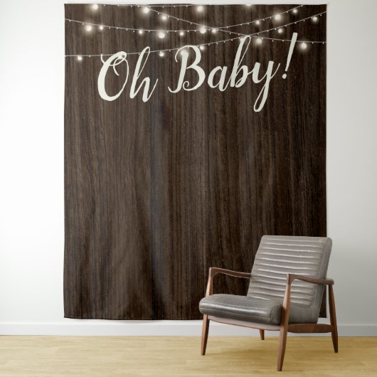 Rustige Baby shower Rust String Lights Wandkleed (In situ)