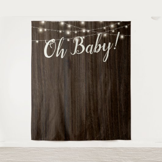 Rustige Baby shower Rust String Lights Wandkleed (Voorkant)