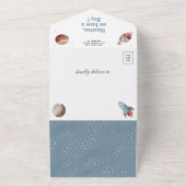 Rustige Baby shower voor ultravioletruimteverwarmi All In One Uitnodiging (Buitenkant)