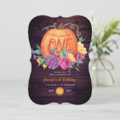 Rustige baby's van 1 september kleine pompoen kaart (Staand voorkant)