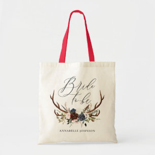 rustige bachelorette bride om florale antaarns te  tote bag
