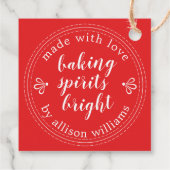 Rustige bakkerijspiritten, helder kerstfeestdag ro bedankjes labels (Achterkant)