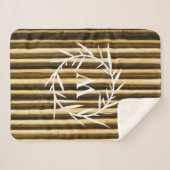 Rustige Bamboe Monogram - Verticale lijnenpatroon Sherpa Deken (Voorkant (horizontaal))