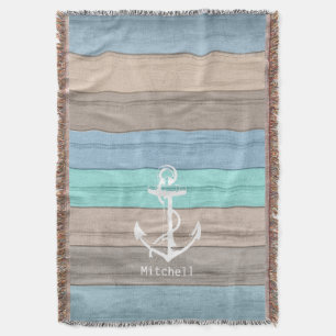 Rustige band Nautical Stripes & Anchor Deken