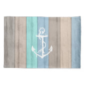 Rustige band Nautical Stripes & Anchor Kussensloop (Achterkant-Links)